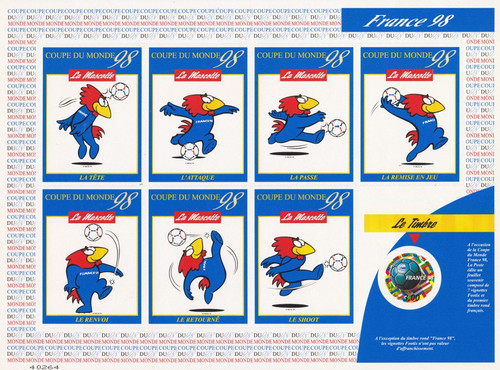 France 1998 feuillet footix - france,