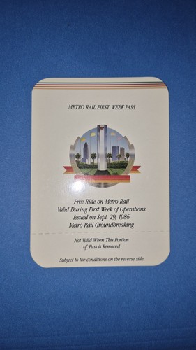 Vintage rtd rail pass 1986 - pass,,