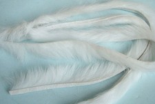 3 x MICRO 2mm BANDE de LAPIN BLANC montage mouche peche peau zonker strip