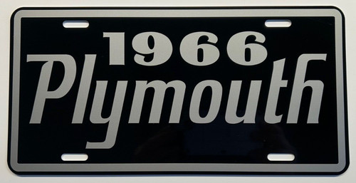 1966 plymouth metal license - plymouth,