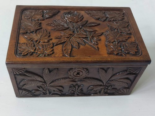 Coffret bois noyer massif - bois,