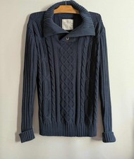 Pull bleu marine col