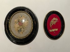 Lot Cadre Napoléon 3 Reliquaire XIX E Broderie Herbiers 