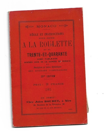 Monaco ancienne notice regles - monaco,