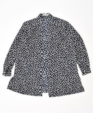 LA FEMME Womens Oversized Blazer Jacket UK 16 Large Navy Blue Spotted HT11