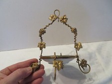 old brass and porcelain watch ring grape cluster decor 19th