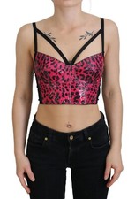 DOLCE & GABBANA Haut Rose Imprimé Léopard Bustier Corset IT40/US6/S 1050USD