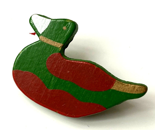 Broche canard bois peint - broche, en