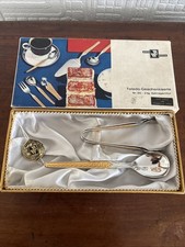 German Gold Plated Wirths Bestecke Sugar Nips X2 & Spoons X2