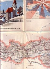 C1 AUSTRIA road map leaflet 1961 PLATZER colors PORT INCLUDED 