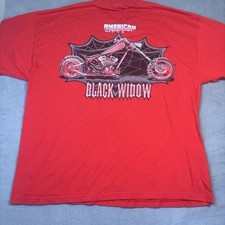 NWOT VTG American Chopper Shirt Mens 2XL Red Biker Black Widow 2004 Moto #1017