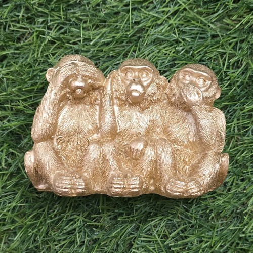 Statuette singe dorée - , 3