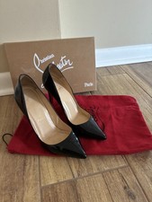 Louboutin Black Pigalle Patent Leather Heels - Sz 38