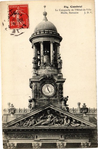 Cpa cambrai campanile de - cpa,