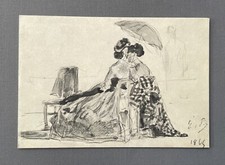 Carte De Voeux, d'Après Une Aquarelle d'Eugène Boudin