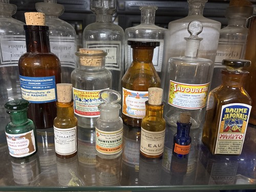 Flacons pharmacie anciens lot - flacons,