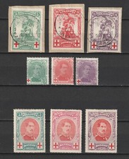 BELGIQUE - N° Yvert 126/134 Neufs X et OBL - Série Croix Rouge 1914/15