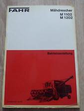 Fahr Combine Harvester M1102 + M1202 Owners Manual
