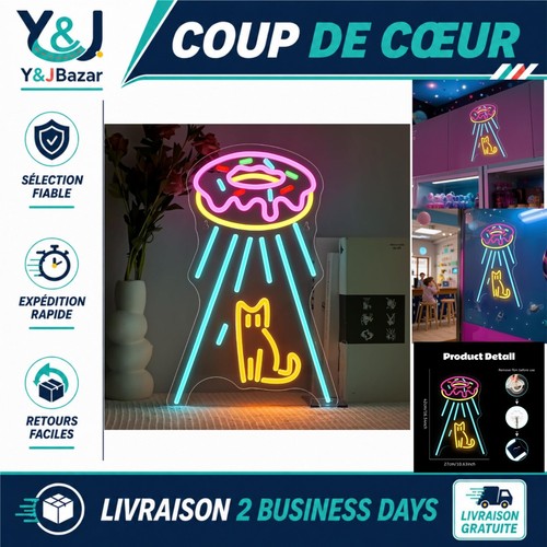Enseigne néon led chat - néon, navire