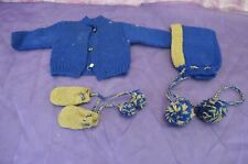 ANTIQUE DOLLS WINTER HAT GLOVE COAT TWIN CLOTHING DRESS TOY GAME