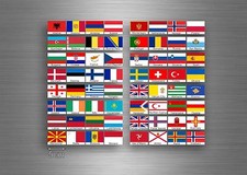 Set 64x sticker european europe flag scrapbooking country collection stamp 5cm A