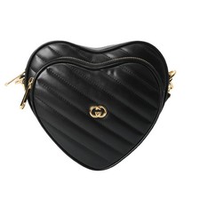GUCCI Interlocking G Heart Shoulder Black/Noir 751628 800000141371000