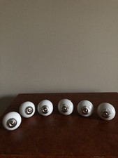 Lot de 6 poignées Bouton Porcelaine blanche  tiroirs commode ou porte de placard
