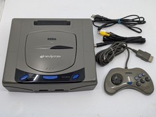 SEGA Saturn HST-3210 Gray Console Complete Set Tested Japan NTSC-J