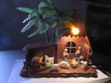 Rare crèche en plastique lumineuse des années 70 TBE