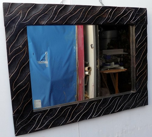 Miroir bois incrusté - miroir, en