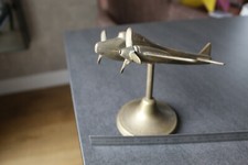 Antique Brass Plane on Base