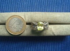 B33 Jolie Bague Argent Massif 925 Noeud Péridot Vert Jaune Lot Bijou