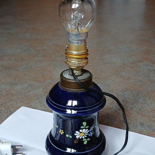 Pied lampe céramique bleu - de,