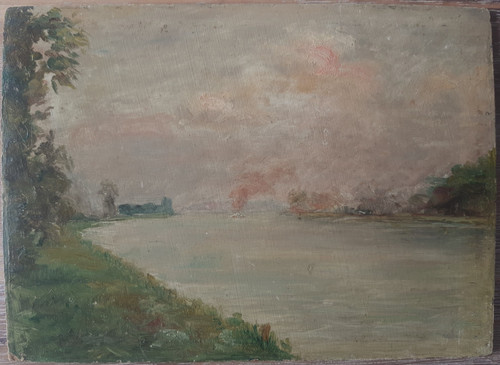 Etude pochade ancienne huile - pochade,