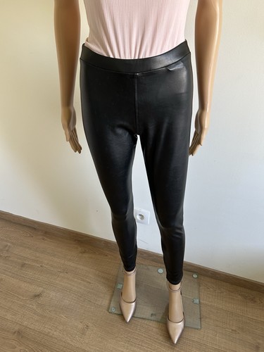 Legging noir simili cuir - en,
