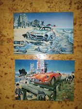 Daniel Authouart Paintings 250 Ferrari And Mercedes 300SL Postcards