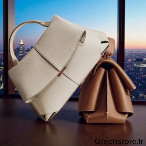 Sac cuir véritable plissé - véritable,