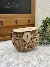 Ancien Sac À Main Panier Tressé Style Panier De Pêche Vintage