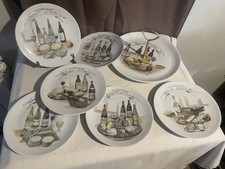6 ASSIETTES A FROMAGE + PLATEAU PORCELAINE PILLIVUYT LES GRANDS MARIAGES VIN