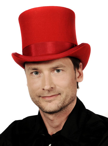 Haut forme steampunk rouge - steampunk,