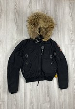 Parajumpers Masterpiece Series Bomber Jacket Womens Blue Fur Hood Size S