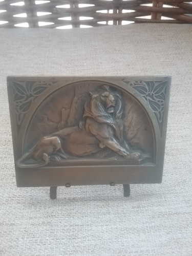 Bas relief bronze lion de - relief, "lion