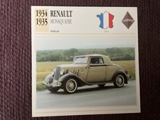 Renault Monaquatre,    1934-35,  Popular Class Car, France, Collectors Card