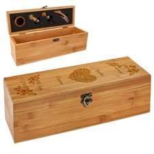 5-teiliges Set Vin De Meubles en Bambou avec Gravure - Vin Plaisir Cadeau Raisin