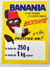 ORIGINAL BISCUIT BANANIA PAPER POSTER-HEAD MORVAN Y'A BON-LUF NEUILLY/1960