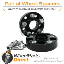 Bolt-On Wheel Spacers (2) 5x108 60.1 30mm for Renault Clio Sport 197 [Mk3] 06-09