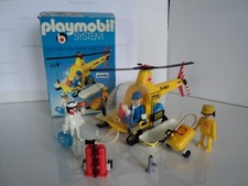 PLAYMOBIL vintage city life médical hélicoptère secours set 3247 de 1977 / boîte