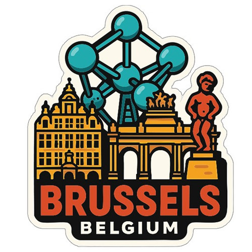 Brussels belgium sticker - sticker, decal