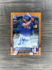 2025 Bowman Chrome Jesus Lopez 1st #CPA-JLO Texas Rangers Orange Wave Auto /25
