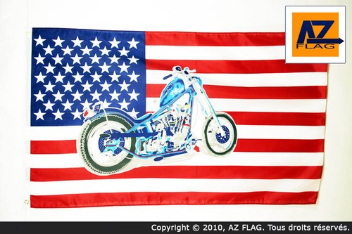 Drapeau usa avec moto - avec,